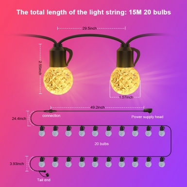 LED户外灯 - HCP028  G40水晶暖白灯串